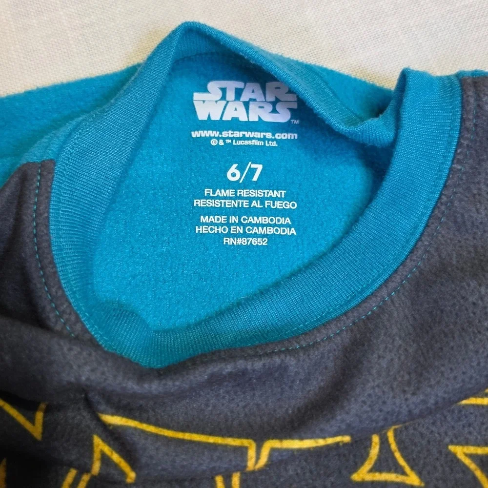 Star Wars Grogu & Carters Football Pajamas Bundle Boys Size 6 7 Sleepwear Set
